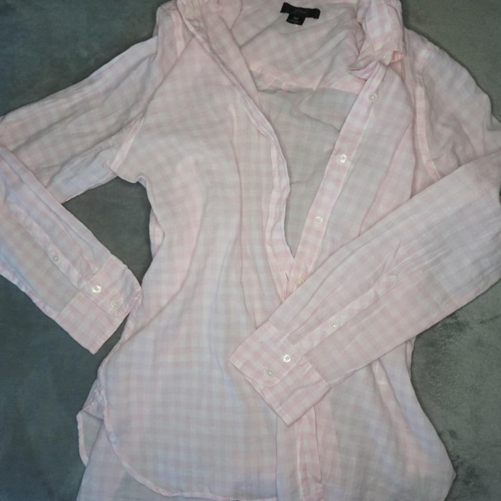 J Crew pink plaid
